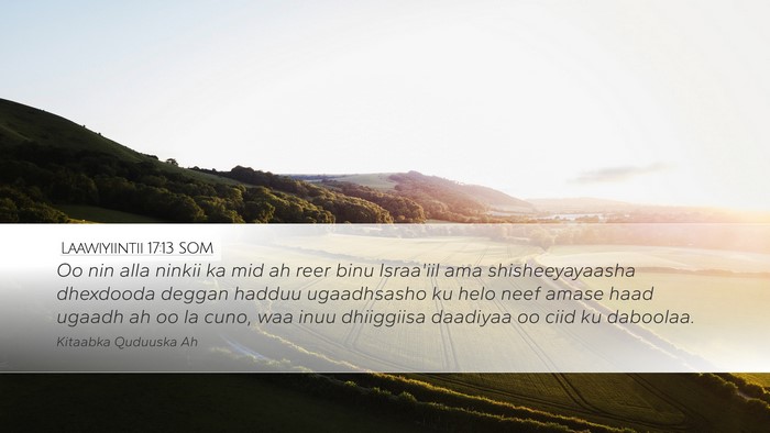Laawiyiintii 17:13 SOM Bible Verse Image
