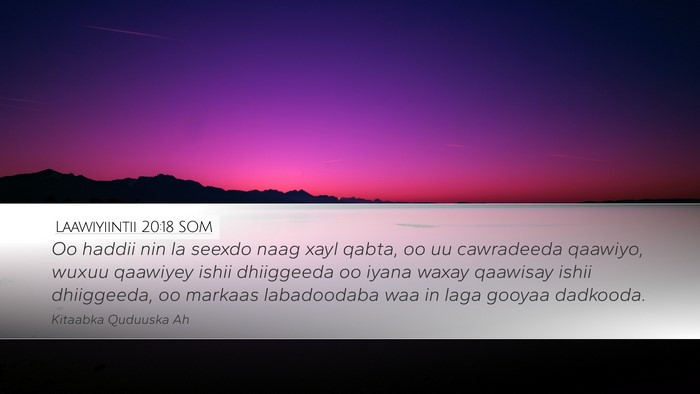Laawiyiintii 20:18 SOM Bible Verse Image