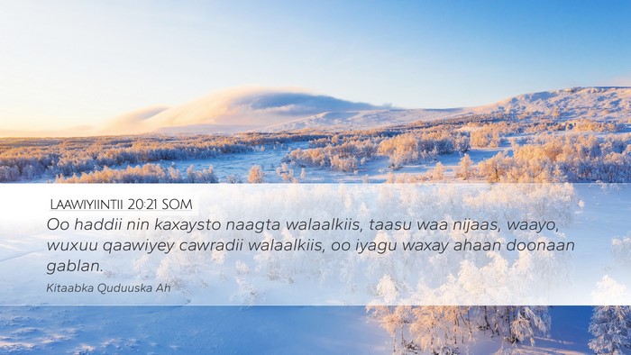 Laawiyiintii 20:21 SOM Bible Verse Image