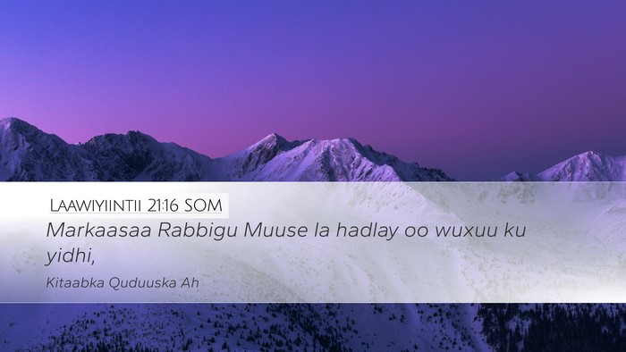 Laawiyiintii 21:16 SOM Desktop Wallpaper - Markaasaa Rabbigu Muuse la hadlay oo wuxuu ku - Desktop Bible Verse Wallpaper