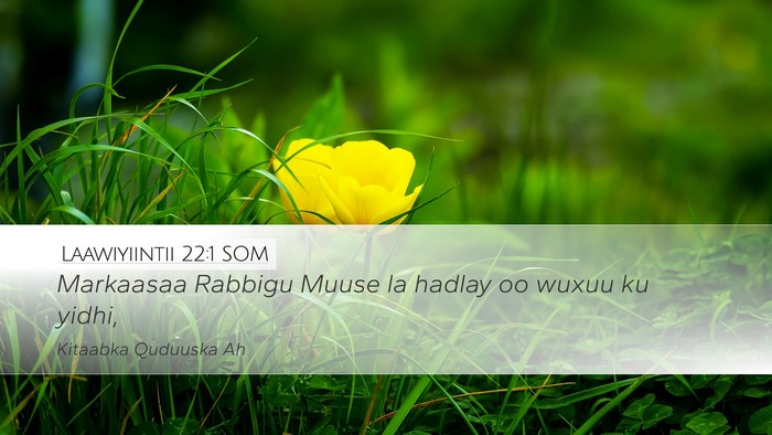 Laawiyiintii 22:1 SOM Bible Verse Image