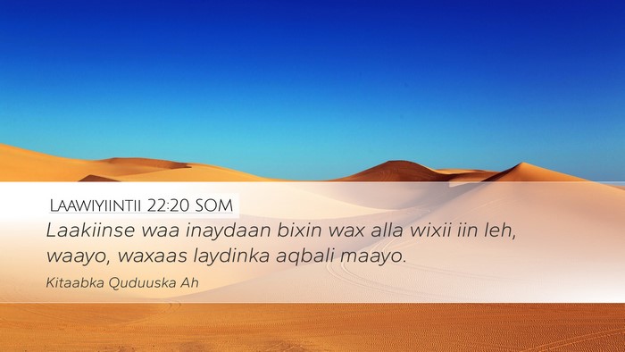 Laawiyiintii 22:20 SOM Bible Verse Image