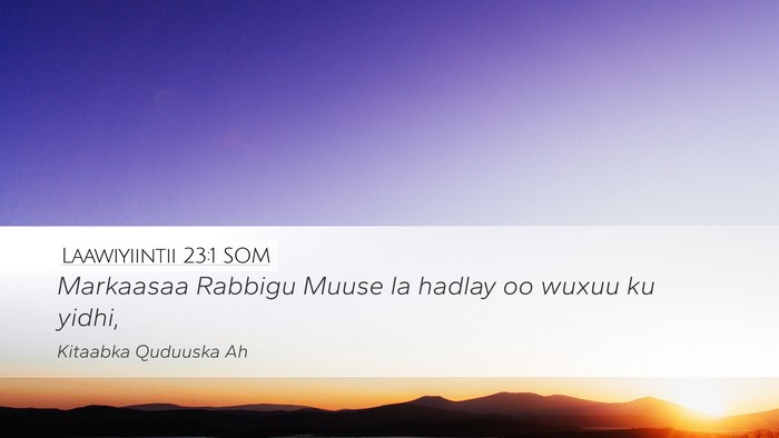 Laawiyiintii 23:1 SOM Bible Verse Image