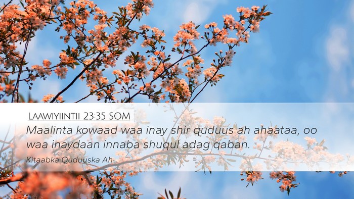 Laawiyiintii 23:35 SOM Bible Verse Image