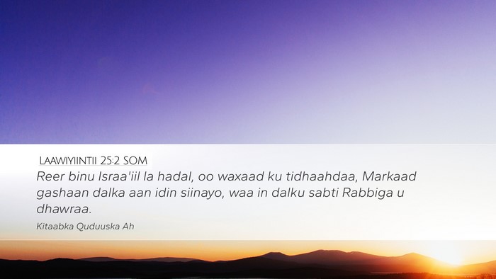 Laawiyiintii 25:2 SOM Bible Verse Image