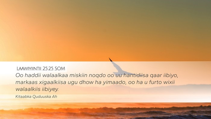 Laawiyiintii 25:25 SOM Bible Verse Image