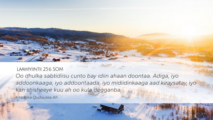 Laawiyiintii 25:6 SOM Bible Verse Image