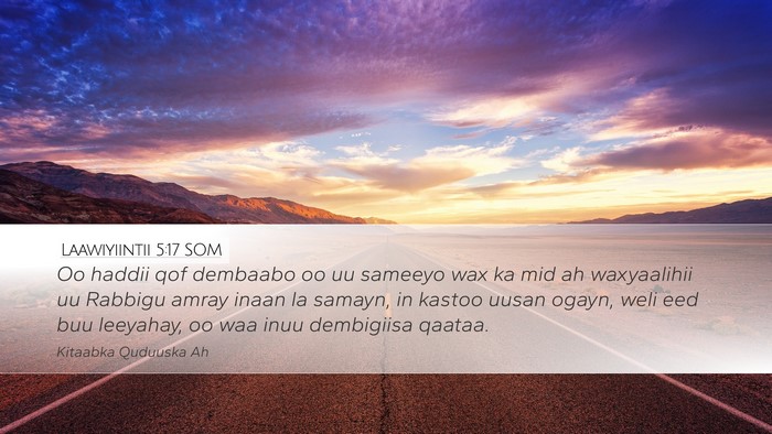 Laawiyiintii 5:17 SOM Bible Verse Image