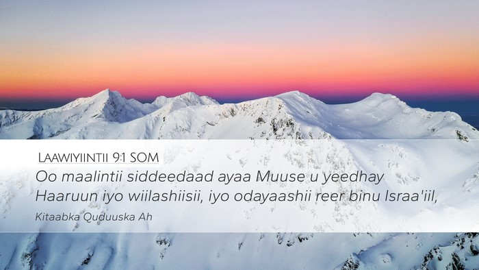 Laawiyiintii 9:1 SOM Bible Verse Image