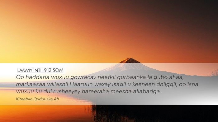 Laawiyiintii 9:12 SOM Bible Verse Image