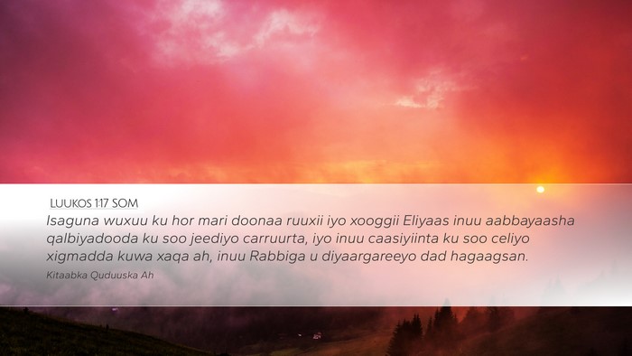 Luukos 1:17 SOM Bible Verse Image