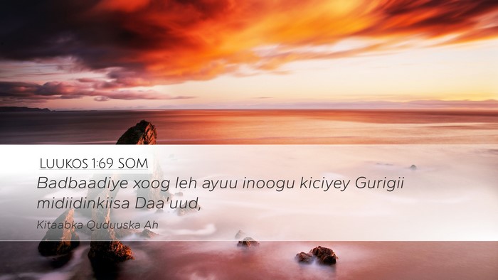 Luukos 1:69 SOM Bible Verse Image