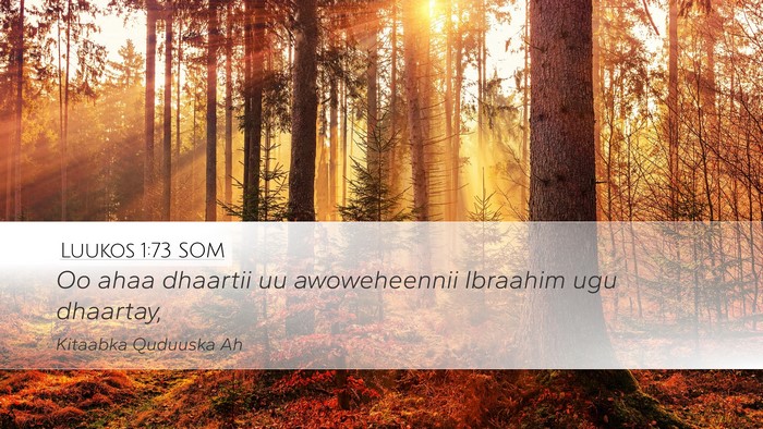 Luukos 1:73 SOM Bible Verse Image