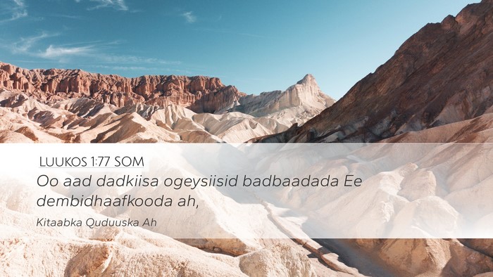 Luukos 1:77 SOM Bible Verse Image