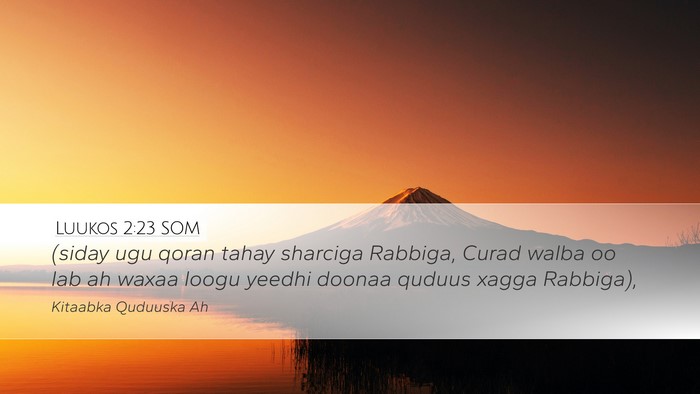 Luukos 2:23 SOM Bible Verse Image