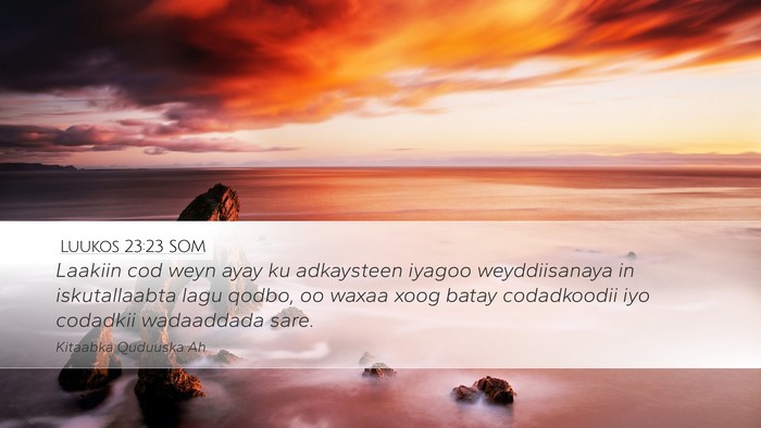 Luukos 23:23 SOM Bible Verse Image