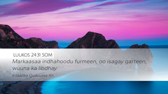 Luukos 24:31 SOM Bible Verse Image