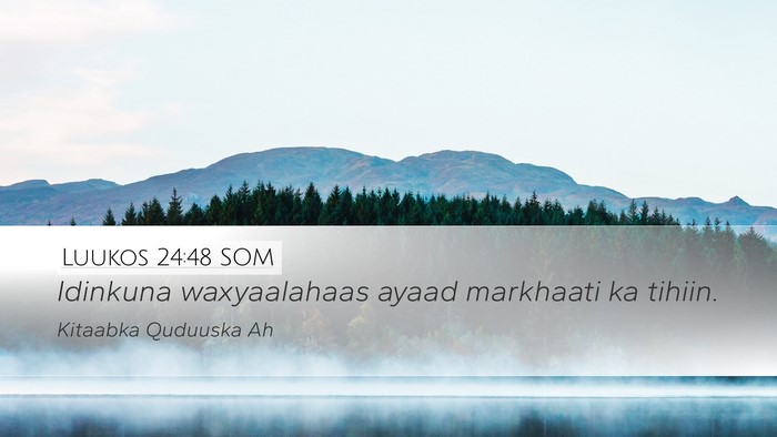 Luukos 24:48 SOM Bible Verse Image