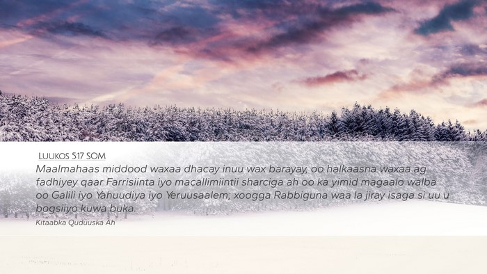Luukos 5:17 SOM Bible Verse Image
