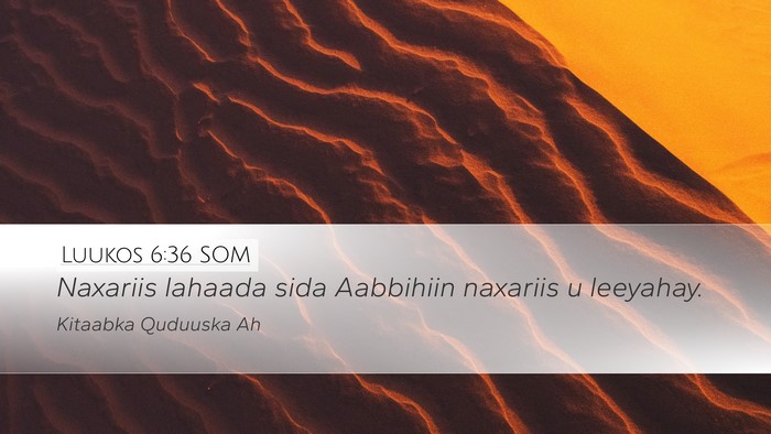 Luukos 6:36 SOM Bible Verse Image