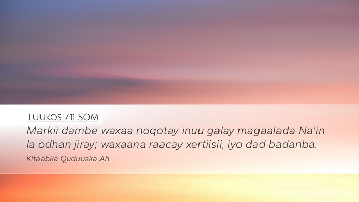 Luukos 7:11 SOM Desktop Wallpaper - Markii dambe waxaa noqotay inuu galay magaalada - Desktop Bible Verse Wallpaper