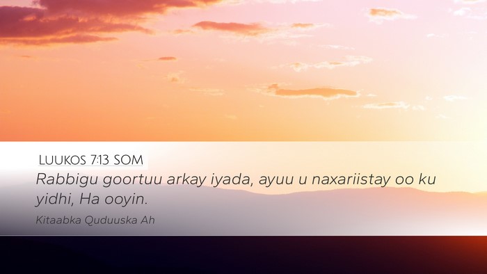 Luukos 7:13 SOM Bible Verse Image