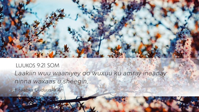Luukos 9:21 SOM Bible Verse Image