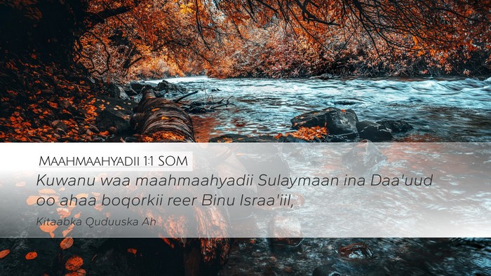 Maahmaahyadii 1:1 SOM Desktop Wallpaper - Kuwanu waa maahmaahyadii Sulaymaan ina Daa'uud oo - Desktop Bible Verse Wallpaper