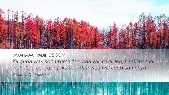 Maahmaahyadii 10:5 SOM Bible Verse Image