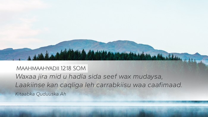 Maahmaahyadii 12:18 SOM Bible Verse Image