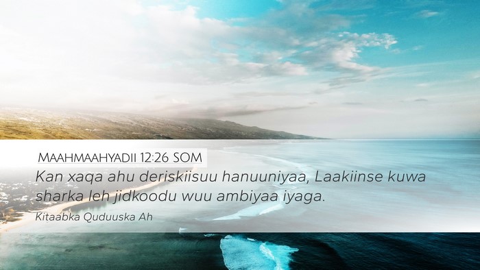 Maahmaahyadii 12:26 SOM Bible Verse Image