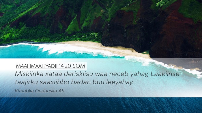 Maahmaahyadii 14:20 SOM Bible Verse Image