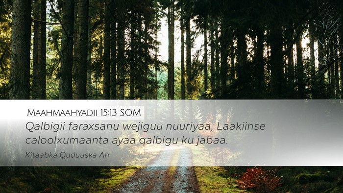 Maahmaahyadii 15:13 SOM Bible Verse Image
