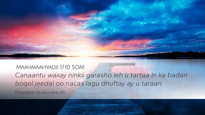 Maahmaahyadii 17:10 SOM Bible Verse Image