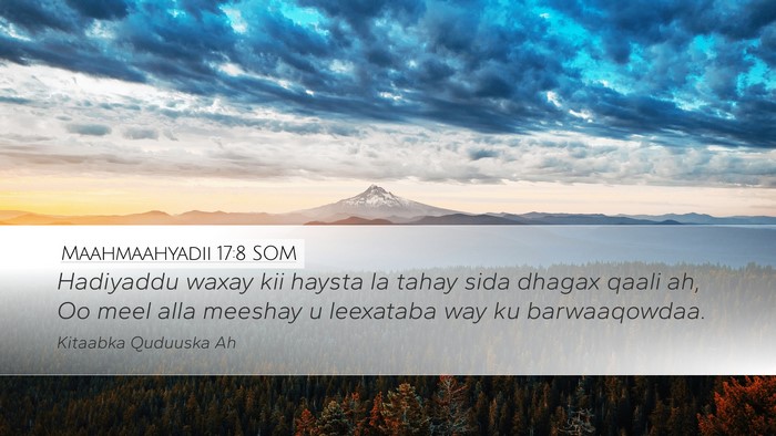 Maahmaahyadii 17:8 SOM Bible Verse Image