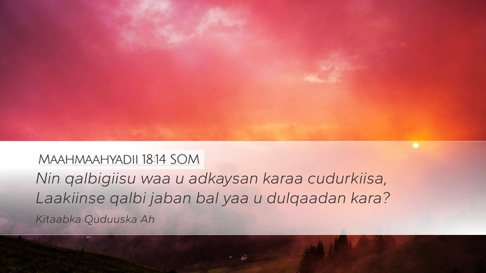 Maahmaahyadii 18:14 SOM Bible Verse Image