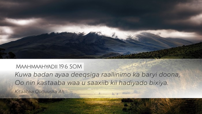 Maahmaahyadii 19:6 SOM Bible Verse Image
