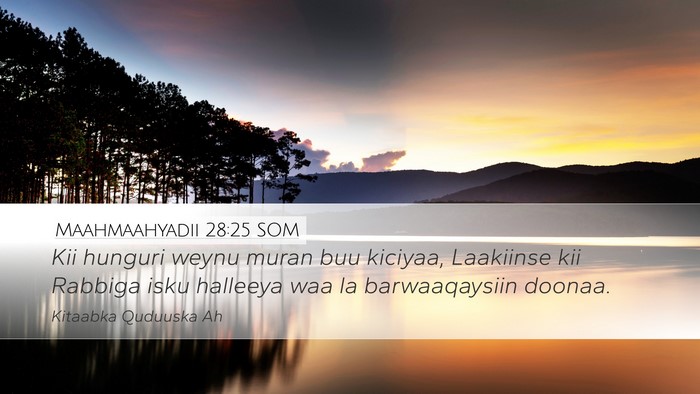 Maahmaahyadii 28:25 SOM Bible Verse Image