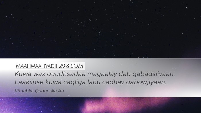 Maahmaahyadii 29:8 SOM Bible Verse Image
