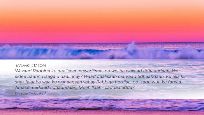 Malaakii 2:17 SOM Bible Verse Image