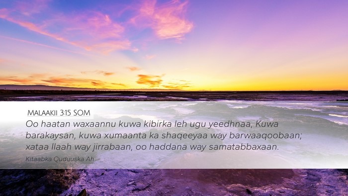 Malaakii 3:15 SOM Bible Verse Image