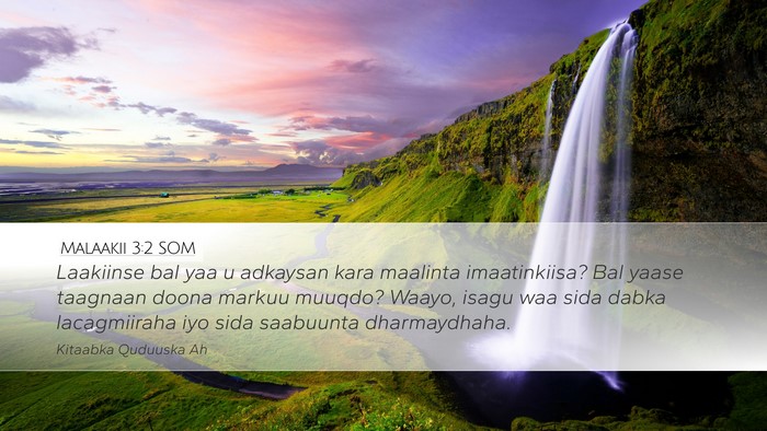 Malaakii 3:2 SOM Bible Verse Image