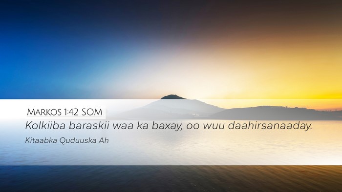 Markos 1:42 SOM Desktop Wallpaper - Kolkiiba baraskii waa ka baxay, oo wuu - Desktop Bible Verse Wallpaper