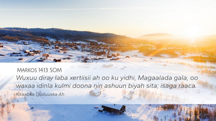 Markos 14:13 SOM Bible Verse Image