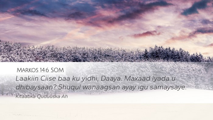 Markos 14:6 SOM Bible Verse Image