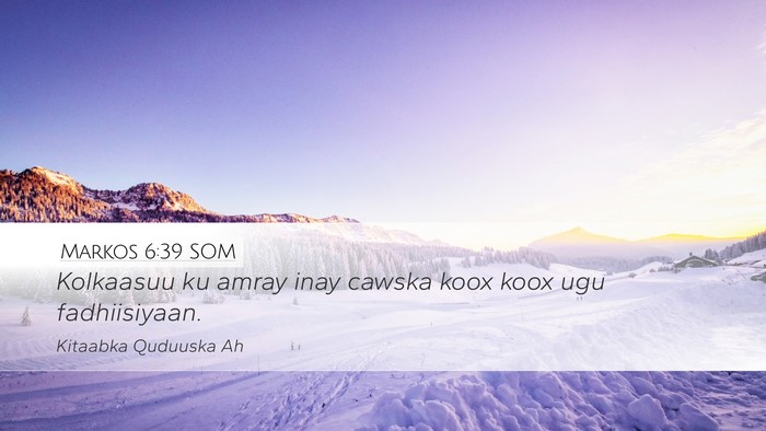 Markos 6:39 SOM Bible Verse Image