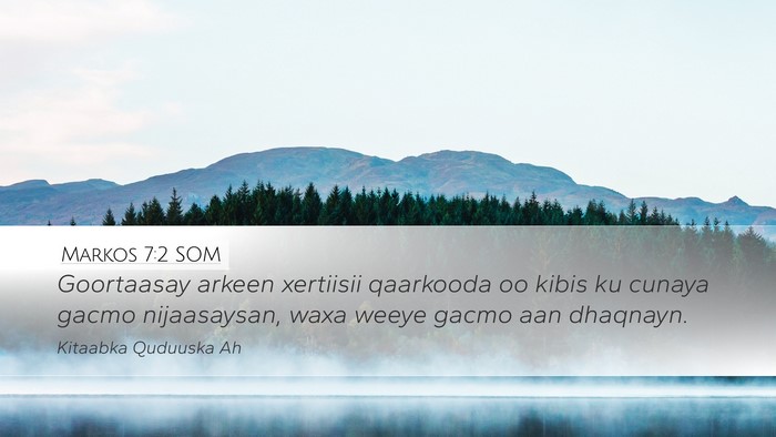 Markos 7:2 SOM Bible Verse Image