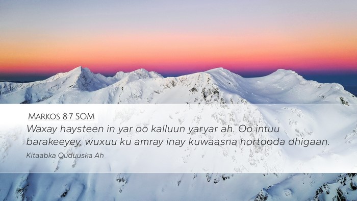 Markos 8:7 SOM Desktop Wallpaper - Waxay haysteen in yar oo kalluun yaryar ah. Oo - Desktop Bible Verse Wallpaper
