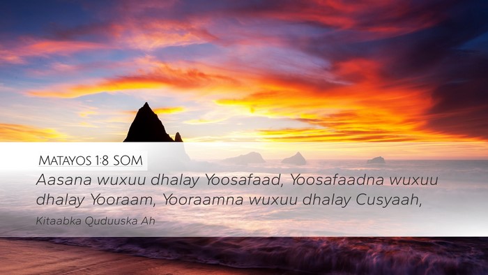 Matayos 1:8 SOM Bible Verse Image