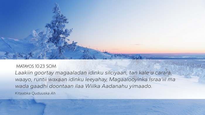 Matayos 10:23 SOM Bible Verse Image